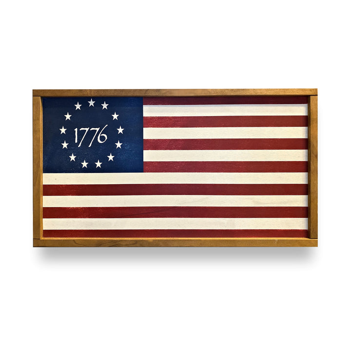 1776 Betsy Ross Wooden Flag