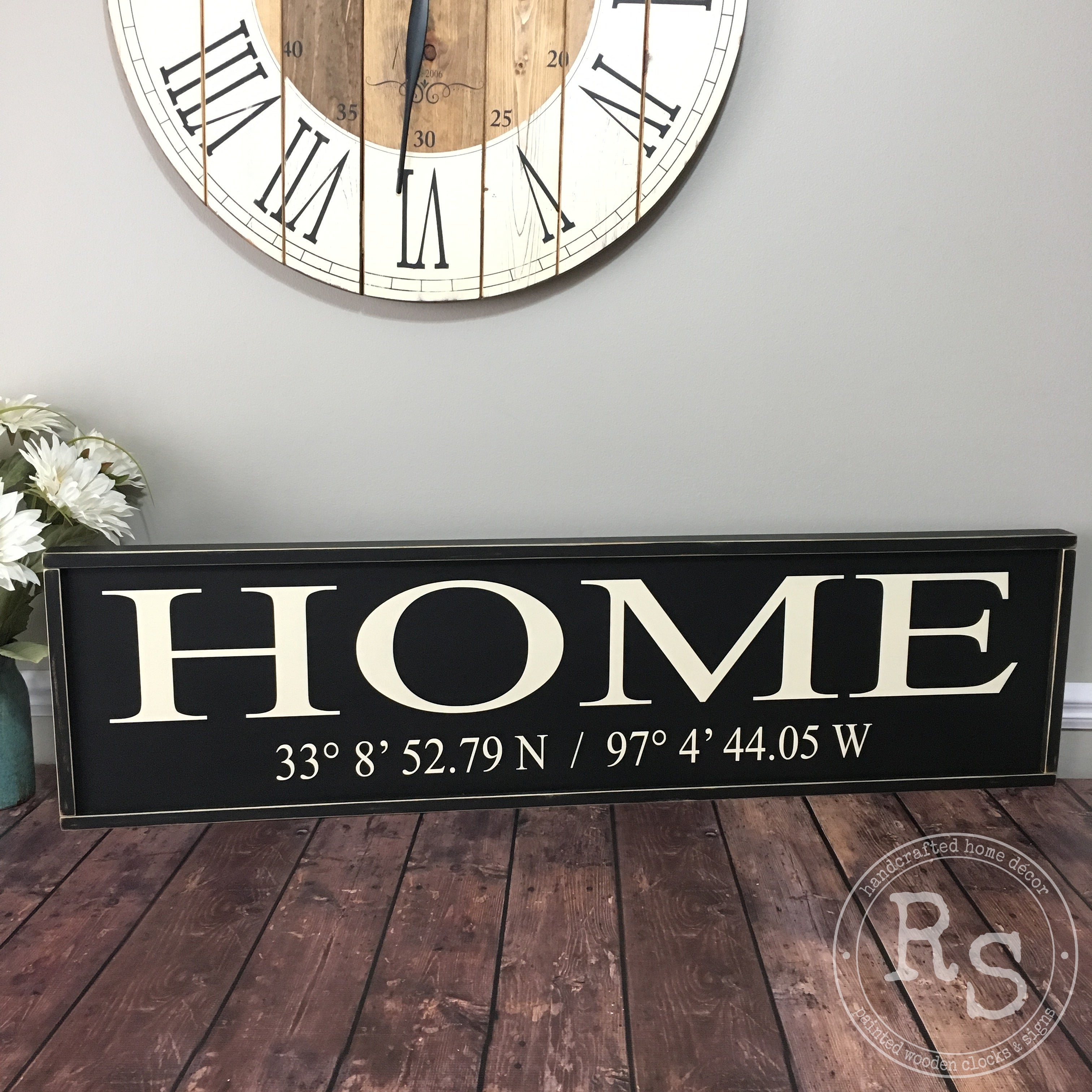 Home with Coordinates Sign