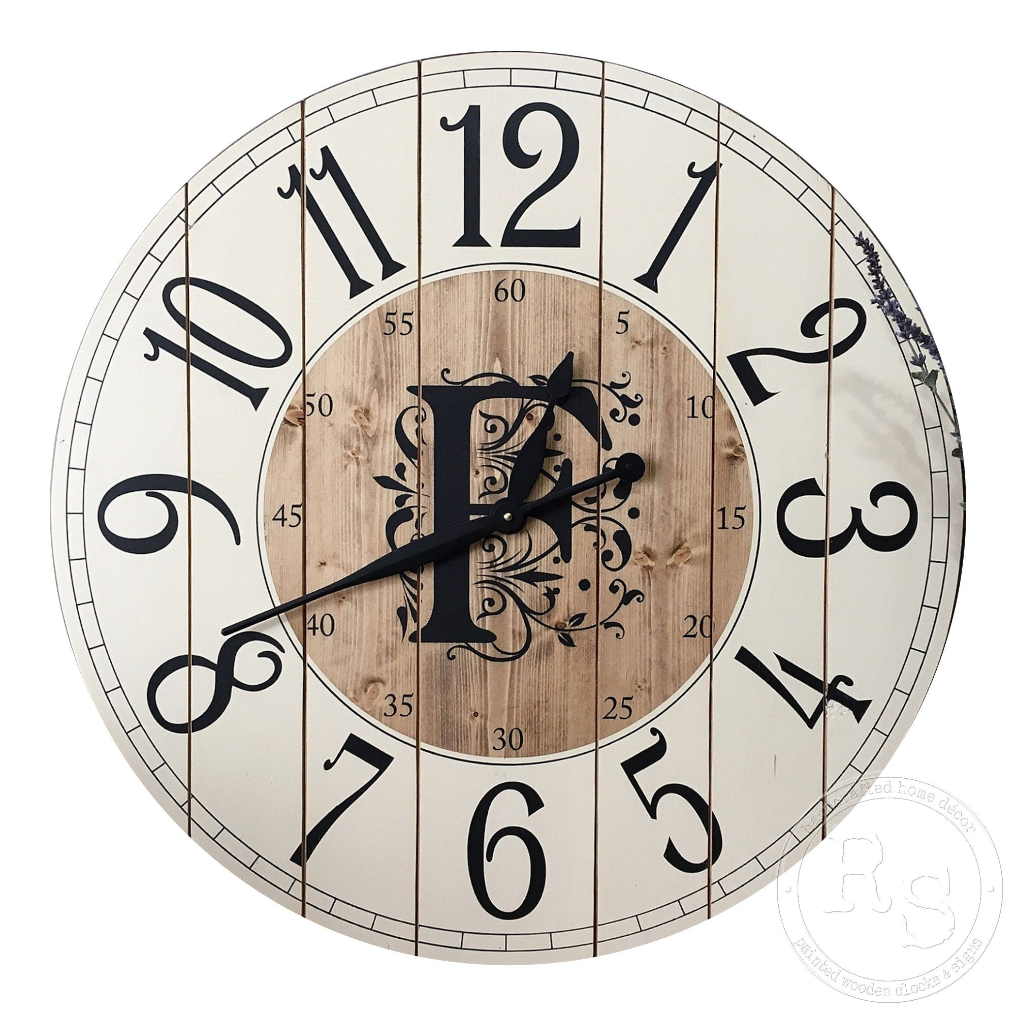 Monogram Clock - Arabic Numbers