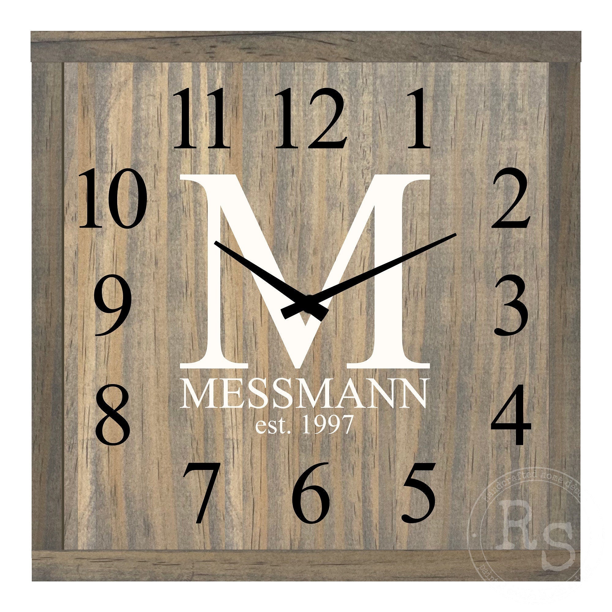 Monogram Square Wall Clock