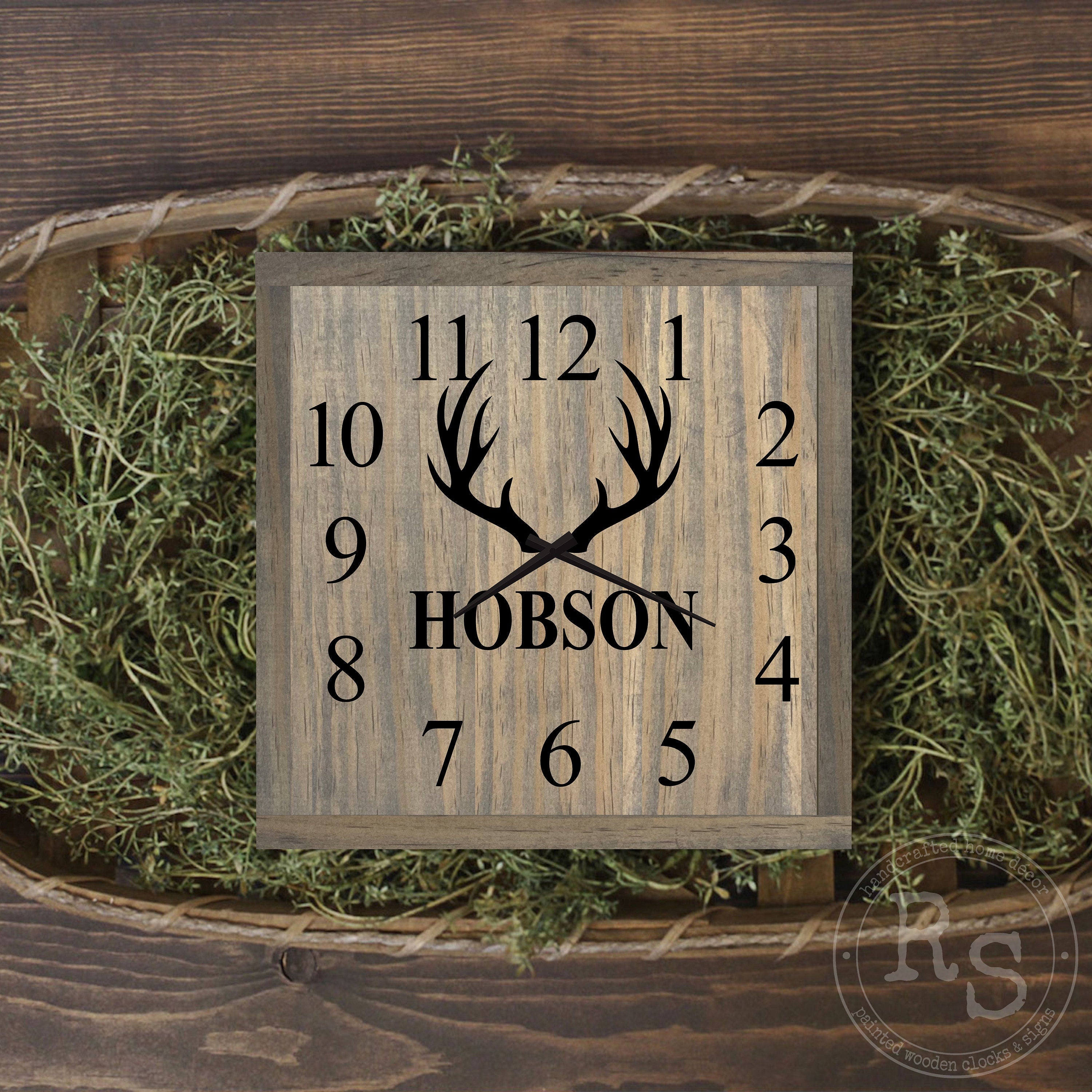 Antler Wall Clock - Personalized