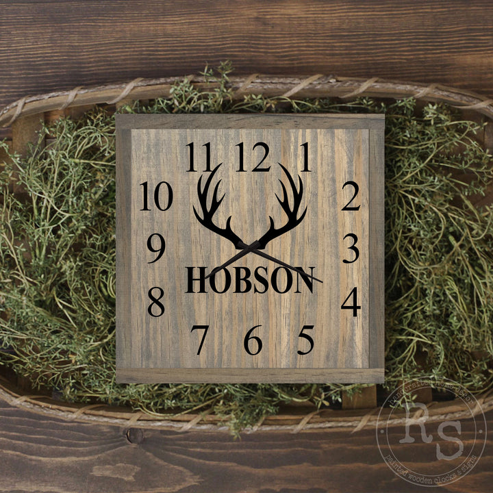 Antler Wall Clock - Personalized